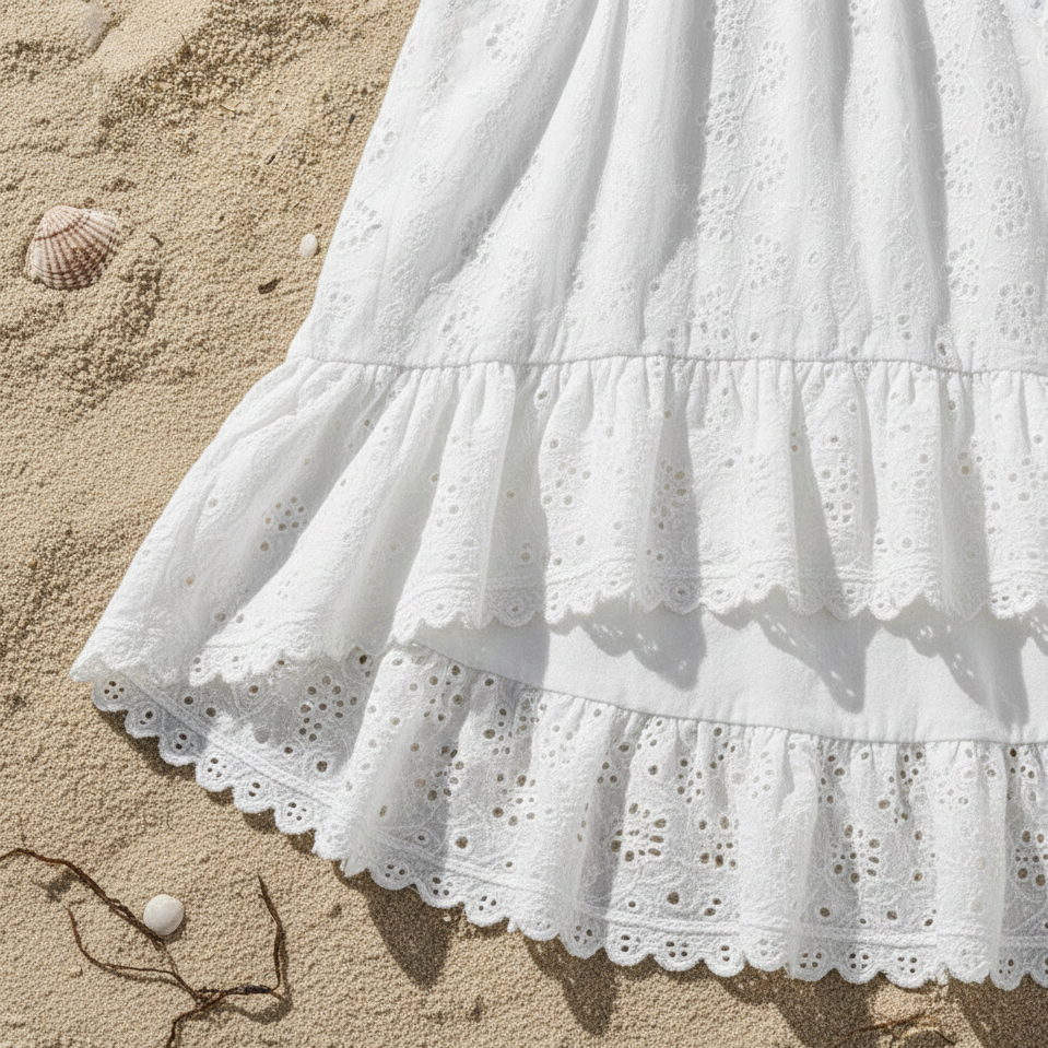 Vestido Longo de Renda Blossom Azure