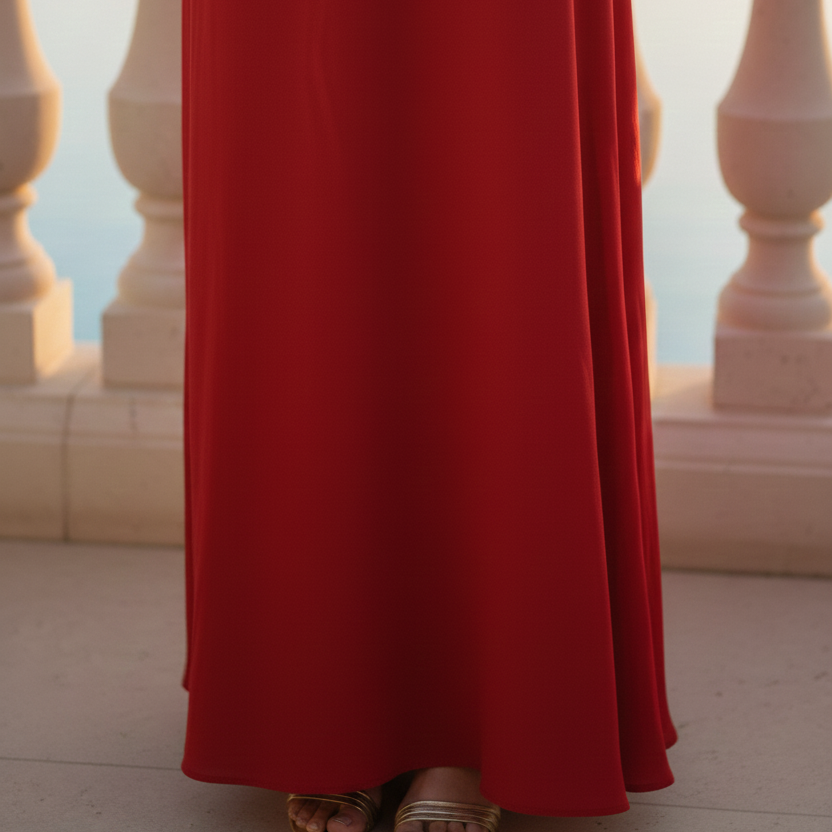 Vestido Longo Vermelho Fleur Rouge
