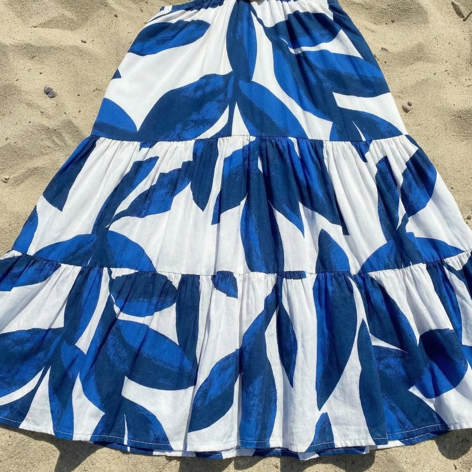 Vestido Longo Azul Aurora Fleurs